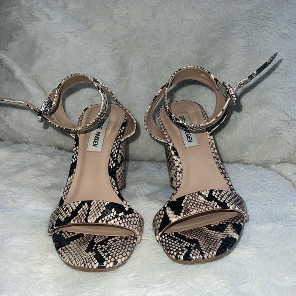 Steve Madden Snakeskin Block Heel Sandals - Picture 2 of 6